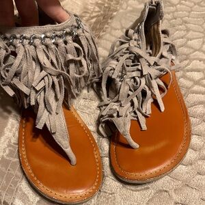 Not rated fringe tan sandals